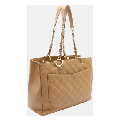 Chanel Beige Caviar Grand Shopping Tote