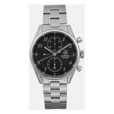 Tag Heuer Black Stainless Steel Carrera Automatic Men's Wristwatch mm