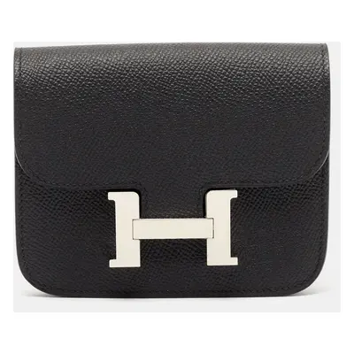 Hermès Noir Epsom Leather Constance Slim Wallet