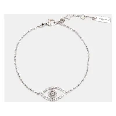 Messika White Gold Diamond Pave Lucky Eye Bracelet