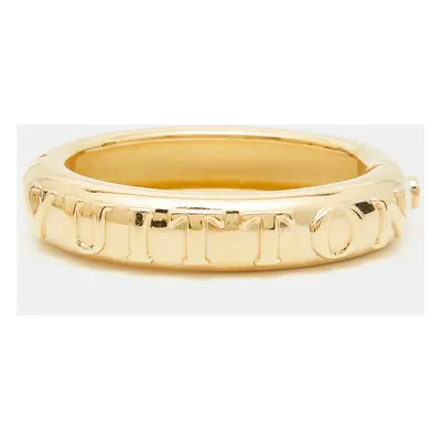 Louis Vuitton Family Debossed Signature Gold Tone Bracelet