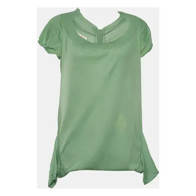 Marni Green Cotton Knit Button Front Top