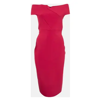 Roland Mouret Pink Jersey Off-Shoulder Bodycon Dress