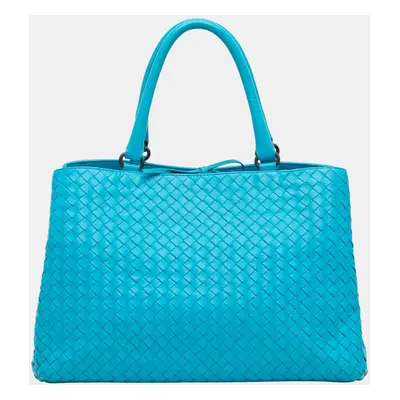 Bottega Veneta Blue Intrecciato Milano Tote