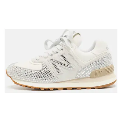 Miu Miu x New Balance White Suede and Denim Sneakers Size