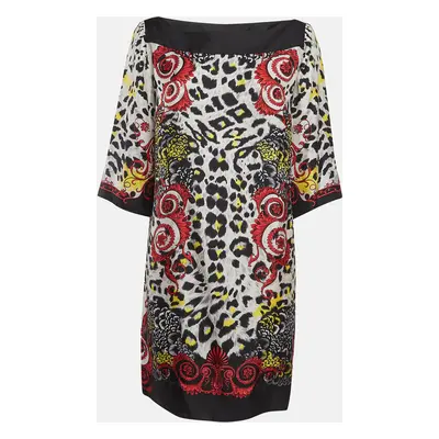 Versace Collection Multicolor Printed Silk Mini Dress