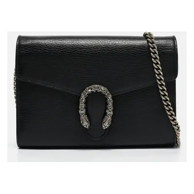 Gucci Black Leather Mini Dionysus Shoulder Bag