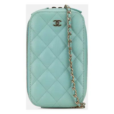 CC Quilted Caviar Zip Phone Case