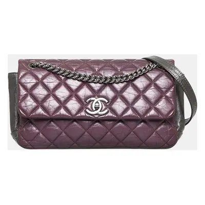 Chanel Purple Glazed Matelasse Portobello Flap Bag