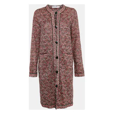 Christian Dior Red/Black Tweed Long Cardigan