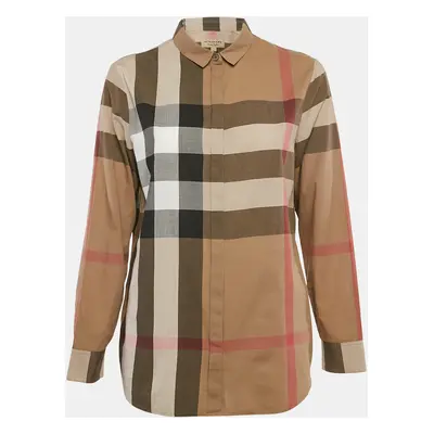 Burberry Brown Tartan Check Cotton Button Front Shirt