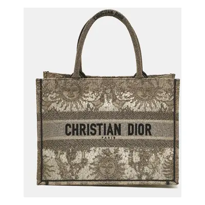 Dior Metallic Gold Embroidered Mesh Medium Book Tote