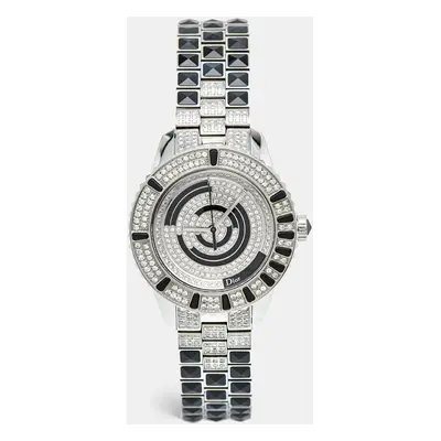 Dior Black Diamond Paved Stainless Steel Christal CD11311BM001 Women's Wristwatch