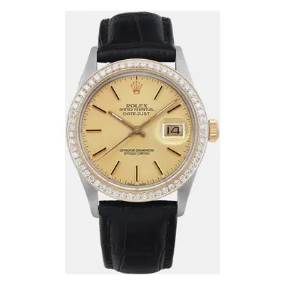 Rolex Gold Stainless Steel Datejust Automatic Women's Wristwatch