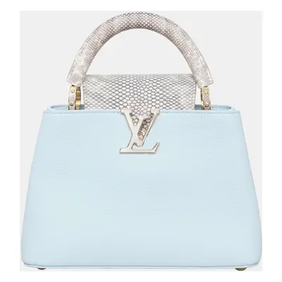 Louis Vuitton Light Blue Snake Leather Capucines BB Tote Bag