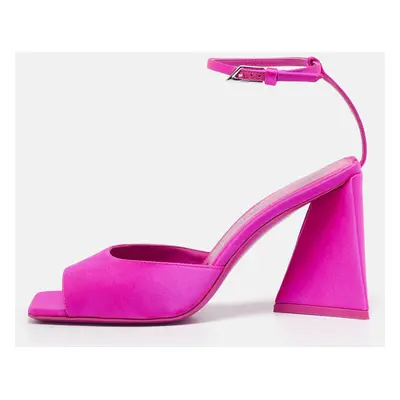 The Attico Fuchsia Satin Piper Ankle Strap Sandals Size