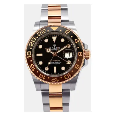 Rolex Black 18k Rose Gold Stainless Steel GMT-Master II 126711CHNR Automatic Men's Wristwatch mm