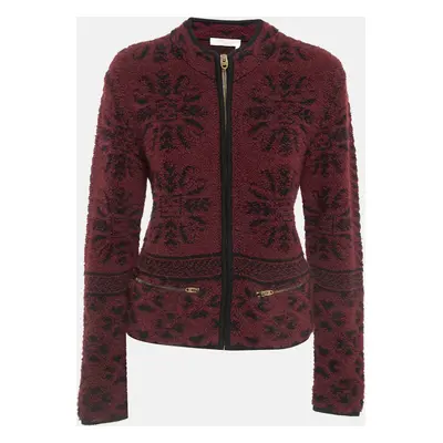 Chloe Burgundy Fleece Zip Front Jacket