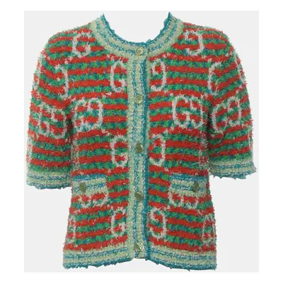 Gucci Multicolor Cotton, Polyamide Maxi Gg Knit Cardigan