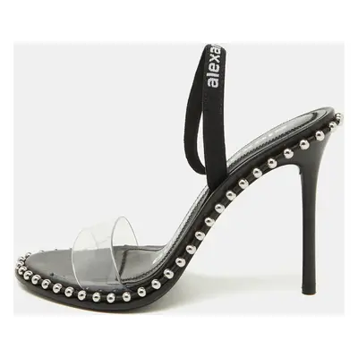 Alexander Wang Black PVC Studded Slingback Nova Sandals Size