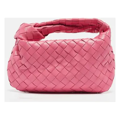 Bottega Veneta Pink Intrecciato Leather Mini Jodie Hobo