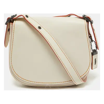 Coach off White Leather Saddle Crossbody Bag