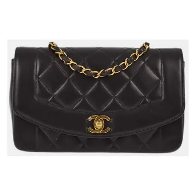 Chanel Black Lambskin Small Diana Shoulder Bag