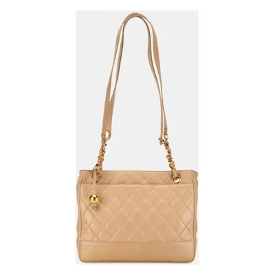 Chanel Brown Quilted Lambskin Shoulder Bag