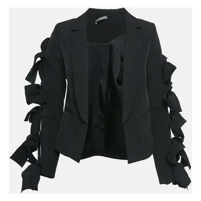 Alexander McQueen Black Crepe Cut-Out Tie-Up Detail Blazer