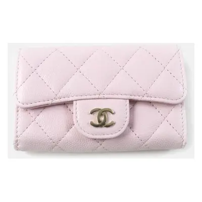 Chanel Pink Lambskin Classic Flap Card Case