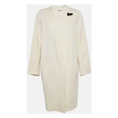 Hermès Ecru White Cashmere Mid-Length Coat