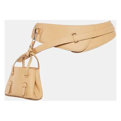 Alaia Beige Leather Mini Mina Belt