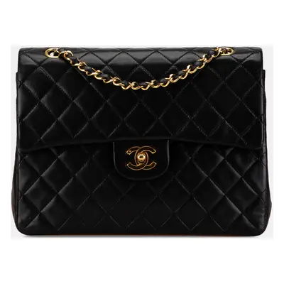 Chanel Black Medium Tall Classic Lambskin Double Flap Bag