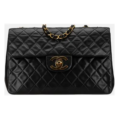 Chanel Black Maxi Classic Lambskin Single Flap