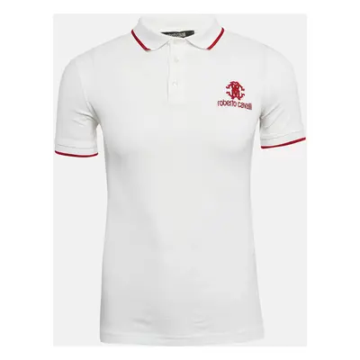 Roberto Cavalli White Cotton Pique Polo T-Shirt