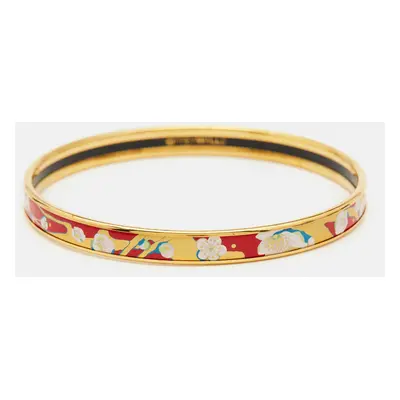 Frey Wille Hommage à Vincent van Gogh L'Amandier Rouge Éclat Printed Enamel Gold Tone Bracelet