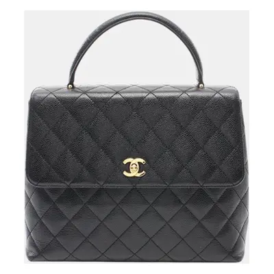 Chanel Black Caviar Kelly Top Handle Bag