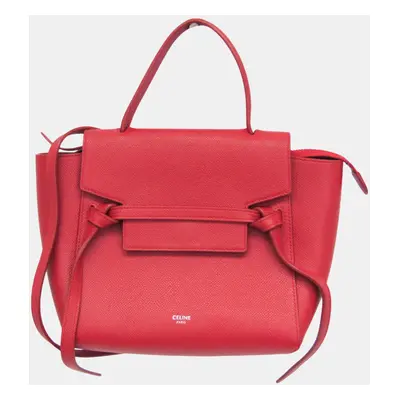 Celine Red Leather Nano Handbag