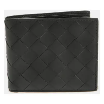 Bottega Veneta Black Intrecciato Leather Bifold Wallet