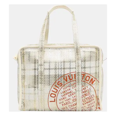 Louis Vuitton White Braided Street Shopper PM