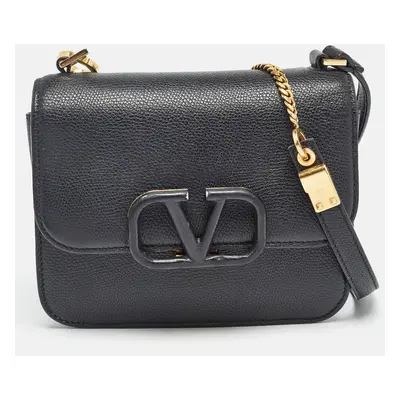 Valentino Black Leather VSling Shoulder Bag