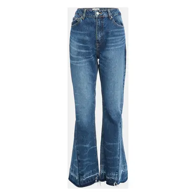 Zadig & Voltaire Blue Distressed Denim Wide Leg Jeans