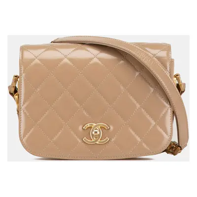 Chanel Brown Mini Shiny Calfskin My Sweet CC Flap Bag