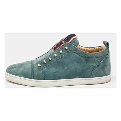 Christian Louboutin Green Suede F.A.V Fique A Vontade Sneakers Size 42.5