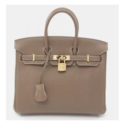 Hermes Brown Togo Leather Birkin Tote Bag