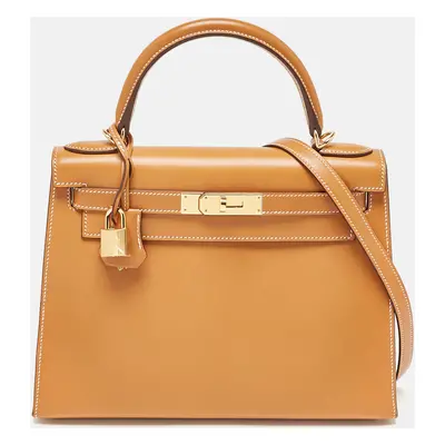 Hermes Natural Sable Butler Leather Gold Finish Kelly Sellier Bag