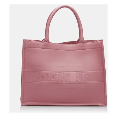 Dior Pink Medium Embossed Book Tote