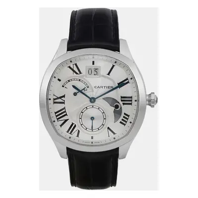 Cartier Silver Stainless Steel Drive Retrograde WSNM0005 Automatic Men's Wristwatch mm