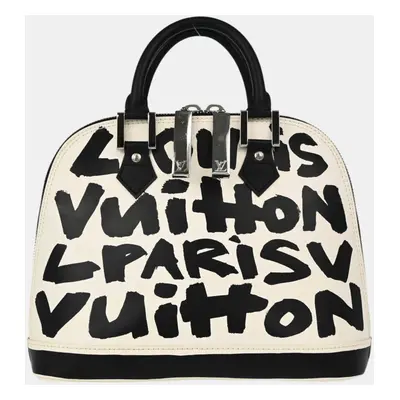 Louis Vuitton White Graffiti Alma MM Handbag