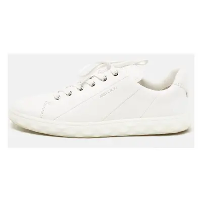 Jimmy Choo White Leather Diamond Sneakers Size